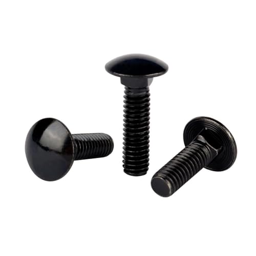 3/8-16 x 2 Carriage Bolts Screws Black Finish, Round Head Square Neck, 304 Stainless Steel 18-8, UNC Full Machine Coarse Thread, 8Pcs - size: 3/8-16 x 2" (8 Pcs)