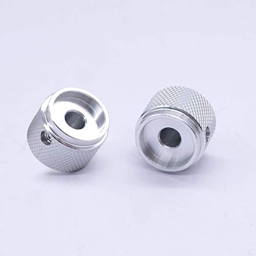 Taiss/ 2pcs Silver color Aluminum Rotary Electronic Control Potentiometer Knob For 6 mm Diameter Shaft, Volume Control Knobs, Audio knob, Guitar Knobs，Switch Knob, 20mm dia. x 15.5mm height - color: SR-Aluminum-20mmx15.5mm