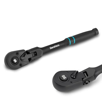 DURATECH 1/4-Inch Flex-Head Ratchet, 90-Tooth Quick-Release Ratchet Wrench - size: 1/4"(Black)