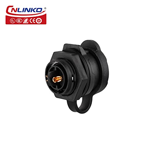 CNLINKO IP68 Circular Panel M16 Plastic 2 Pin Plug and Socket Electrial Waterproof Auto Wire Harness Solder with Cover for Power Equipment DC/AC Welding Connector (2 Pin) - size: 2 Pin, style: Single-Hole Set/Plug without Cable