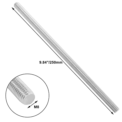 Murtenze M8 x 250mm Fully Threaded Rod, 2Pcs - size: M8 x 250mm