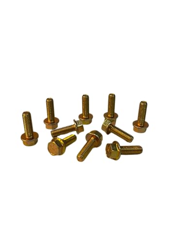 (100 Pieces) 5/16-18x1 Grade 8 Hex Flange Bolts Screws UNC Coarse Full Threads Zinc Yellow Trivalent