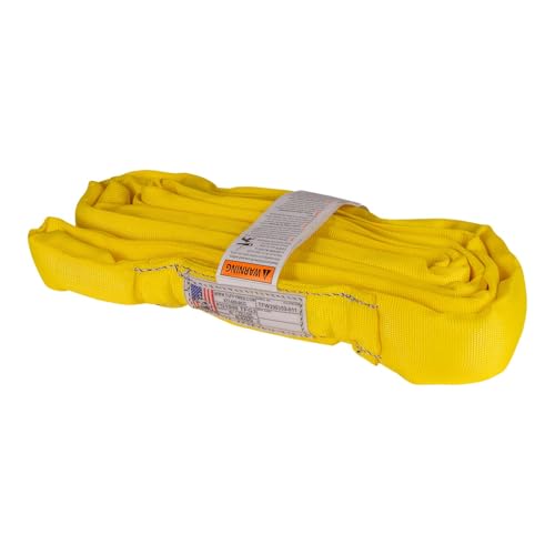 Flexi-Grip Yellow 4 ft Endless Round Sling, 8,400 lb. Vertical Capacity, Heavy Duty Lifting Sling, USA Made - color: 03 Yellow - Vertical Capacity 6,400 lbs, size: 4FT