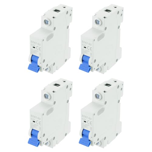 MECCANIXITY 4Pcs Miniature Circuit Breaker 1P 32A AC 110V DZ47-63 DIN Rail Mount Disconnect Switch Circuit Breaker Protection Thermal Magnetic Trip for Short Circuit Protection, Overload Blue - style: 32A