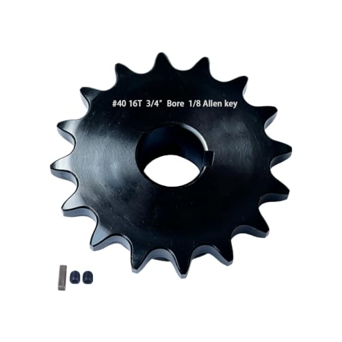 #40 Sprocket 16T 3/4" Bore Hardened Black Oxide - size: 16 teeth, style: 3/4" in bore