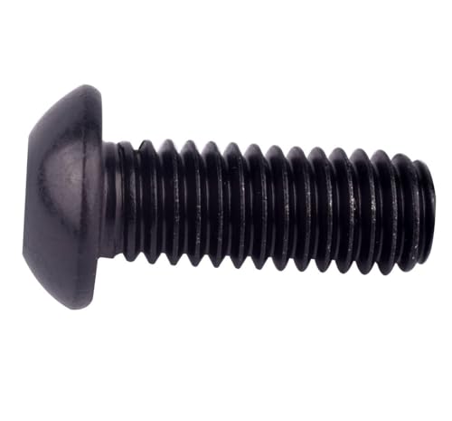 1/4-20 x 1/2" Button Head Socket Cap Bolts Screws (1/4" to 2" Available), 304 Stainless Steel 18-8, Black Exterior Finish, Allen Hex Drive, Fully Thread, 10Pcs - size: 1/4-20 x 1/2" (10 PCS)
