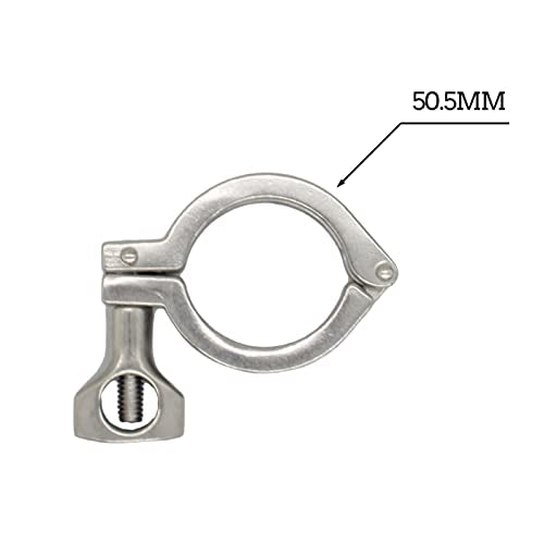 TC 1.5" Tri Clamp with Wing Nut Stainless Steel 304 Heavy Duty Sanitary Clamp Single Pin(2 pack) - size: 1.5 inch(2 pack)