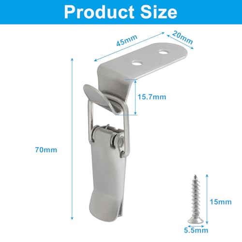 4 Sets 90 Degree Tool Box Hood Locks Latches with Lock Button - style: 4 set with Lock Button