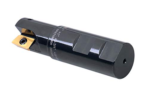 Accusize Industrial Tools 1'' 90 Deg Square Shoulder Indexable End Mill with Apkt1604 Inserts, 0056-0921 - size: 1" Cut, 1" Shk, 2 Fl