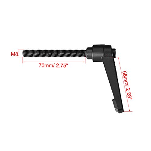 uxcell M8 x 70mm Handle Adjustable Clamping Lever Thread Push Button Ratchet Male Threaded Stud Knobs Locking Rotating Screw Handles Quick Release Bolt Black 3pcs - size: M8x70mm