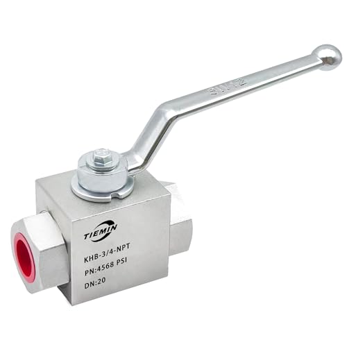 TieMin 3/4 Inch NPT High Pressure Hydraulic Ball Valve - 4568 PSI Heavy Duty 2-Way Carbon Steel Shut-Off Valve, Quarter-Turn Hydraulic Inline Valve for Log Splitters & Hydraulic Systems (TM-3/4-NPT) - color: 3/4" NPT, size: 2-Way