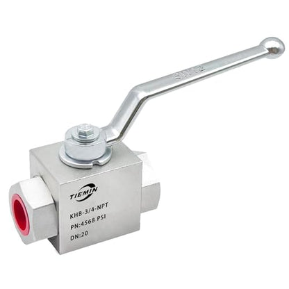 TieMin 3/4 Inch NPT High Pressure Hydraulic Ball Valve - 4568 PSI Heavy Duty 2-Way Carbon Steel Shut-Off Valve, Quarter-Turn Hydraulic Inline Valve for Log Splitters & Hydraulic Systems (TM-3/4-NPT) - color: 3/4" NPT, size: 2-Way