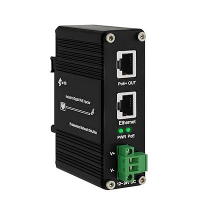 Elenzk Industrial 1000M Gigabit RJ45 24V Passive PoE Injector