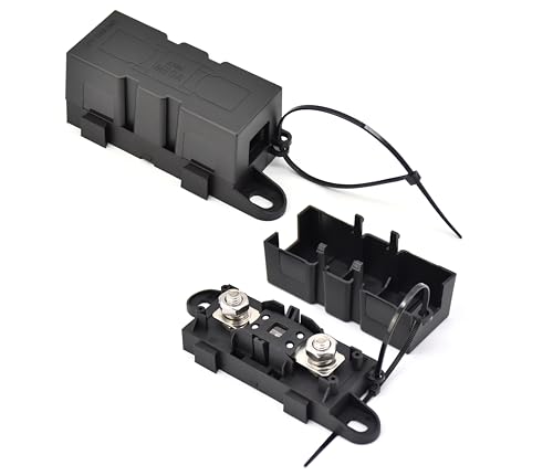 Mega ANM Bolt Down Fuse Hoder with 2X 300A Spare fuses, terminals, Shrinking Tubes, Screws and fixig Wrench All in one Package Ideal for Car Van, RV, Trailer and Marine Boat (Mega 300A) - size: Mega 300A