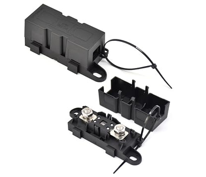 Mega ANM Bolt Down Fuse Hoder with 2X 300A Spare fuses, terminals, Shrinking Tubes, Screws and fixig Wrench All in one Package Ideal for Car Van, RV, Trailer and Marine Boat (Mega 300A) - size: Mega 300A