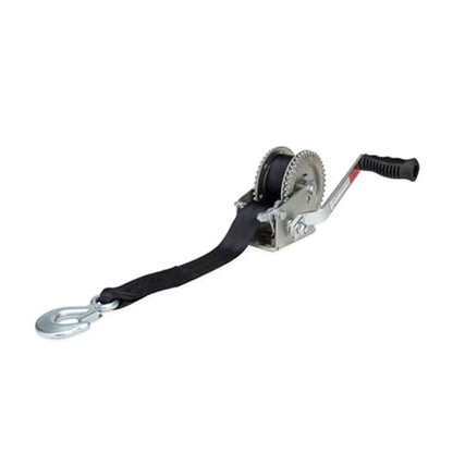 Camco 2000lb Boat Trailer Winch - Manual Hand Crank Boat Winch Features 20-Foot Strap & 2-Way Ratchet - 2,000lb Weight Capacity - Boat Trailer Accessories (50000) - size: 2,000 lb. Capacity