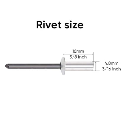 ALLCLEAN 120Pcs 3/16" x 5/8" Closed End Aluminum Blind Rivets with Steel Mandrel,4.8x16mm Pop Rivets Dome Head(Grip 0.5-0.625 Inch) - size: 3/16"×5/8"(4.8×16mm)