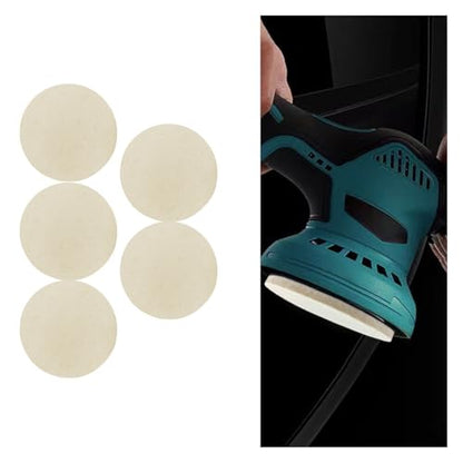 5PCS Wool Felt Car Glass Polishing Pads, 3 Inch - size: 3IN