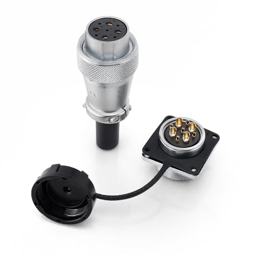 WEIPU WS24 9-Pin Aviation Circular Connector, Metal Threaded Panel Mount Waterproof, Male & Female Receptacle, Industrial Outdoor Automotive Power Cable Connector for LED Equipment - color: Female Plug and Male Socket, size: 9 Pin