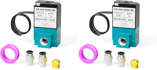 TAILONZ PNEUMATIC 2 Way 3 Port Mac Valve, DC12V, 5.4W, 1/8”NPT Electronic Booster Control Solenoid Valve High-Frequency Solenoid valve35A-ACA-DDAA-1BA (Pack of 2) - size: DC12V (Pack of 2)