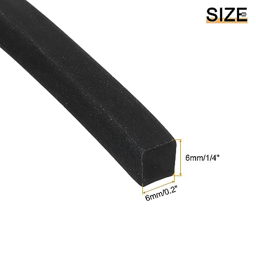 uxcell Neoprene Rubber Sheet Rolls 1/4" T x 0.2" W x 11.5'L Solid Rubber Seal Strip for DIY Gasket, Crafts, Pads, Seals, Protection - size: 1/4"T x 0.2"W x 11.5'L