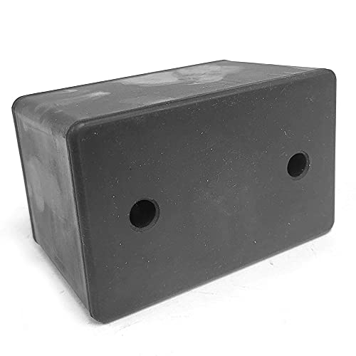 Reinforced Rubber Rectangular 2 Hole 5-5/8" x 3-1/2" x 3-1/2" Molded Dock Bumper Semi Commercial Truck Trailer Chassis Flatbed