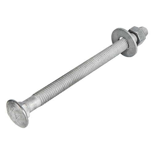 1/2" x 7" (25 Pack) Galvanized Carriage Bolt Kit Grade 307A Includes 1/2" USS Flat Washers (25 pcs) and 1/2"-13 Hex Nuts (25 pcs), Hot Dip Galvanized for Exterior Use by Makers Bolt - size: 1/2 x 7