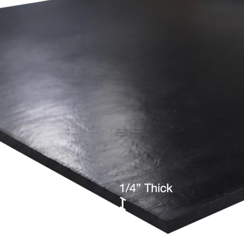 EPDM Rubber Sheet, Black, 60A, 0.250" x 36" x 36" - size: 36 x 36 x 0.25 in.