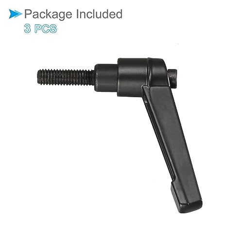 Clamping Lever Handles, M6 x 20mm Male Thread, Adjustable Quick Release Locking Rotating Bolt Knobs Black - (Applications: for Lathe Machinery), 3-Pieces - size: M6 x 20mm