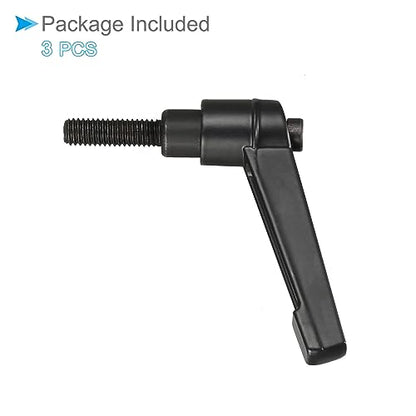 Clamping Lever Handles, M6 x 20mm Male Thread, Adjustable Quick Release Locking Rotating Bolt Knobs Black - (Applications: for Lathe Machinery), 3-Pieces - size: M6 x 20mm