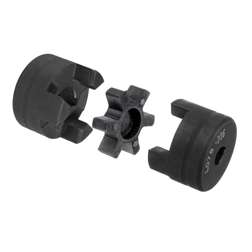 uxcell 7/16" to 1" L075 Flexible 3-Piece L-Jaw Coupling Coupler Set & Buna-N NBR Rubber Spider for Log Splitter Hybrid Equipment - size: 7/16" to 1"