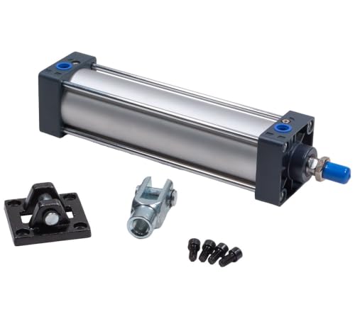 Double-Acting Tailgate Air Cylinder - 2.5" Bore x 8" Stroke Tie Rod Pneumatic Cylinder with Clevis Mount, Heavy Duty Dump Truck Tailgate Lift Cylinder, Replaces OEM 100137 - color: 1 - Pack, size: 2.5 Bore