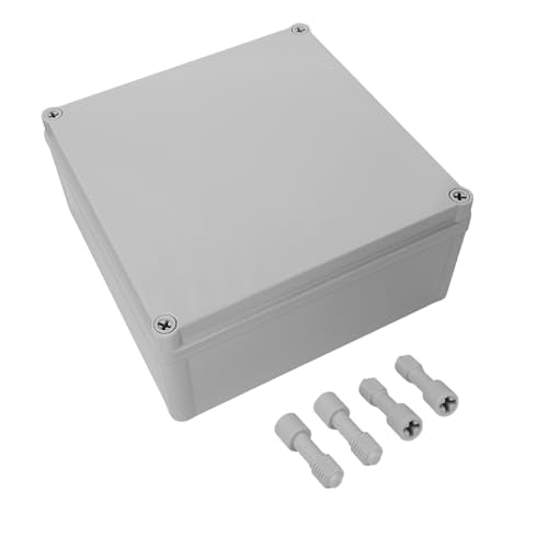 LeMotech Junction Box IP67 Waterproof Dustproof ABS Plastic Project Box for Electrical Outdoor Enclosure Gray 7.9 x 7.9 x 3.7 inch (200 x 200 x 95 mm) - size: 7.9" x 7.9" x 3.7" (1pc)