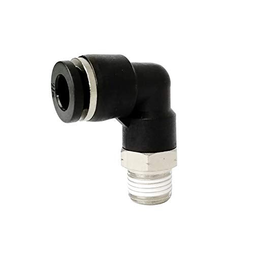 10 Pack Push to Connect Air Fittings 90 Degree Pneumatic Tube Fitting Male Elbow 1/4" Tube OD x 1/8" NPT Thread - size: 1/4" OD x 1/8" NPT