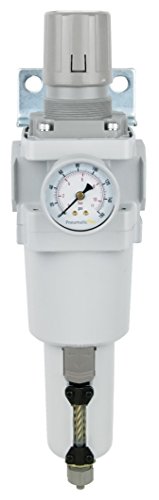 PneumaticPlus SAW600-N06BG-MEP Compressed Air Filter Regulator Piggyback Combo 3/4" NPT - Metal Bowl, Manual Drain, Bracket, Gauge - size: 3/4" NPT, style: Metal Bowl - Manual Drain