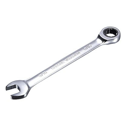 uxcell 9/16 Inch Ratcheting Combination Wrench SAE 72 Teeth 12 Point Ratchet Box Ended Spanner Tools, Cr-V - size: 9/16"