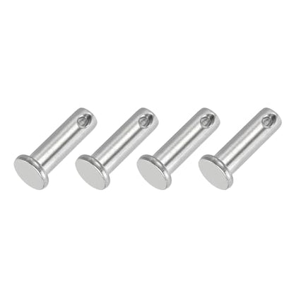 PATIKIL 8 x 25 mm Single Hole Clevis Pins, 4 Pcs 304 Stainless Steel Flat Head Pin for Hitch Pin Lock Link Hinge Systems, Silver - size: 8 x 25 x 19.3 mm