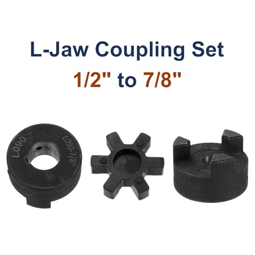 uxcell 1/2" to 7/8" L090 Flexible 3-Piece L-Jaw Coupling Coupler Set & Buna-N NBR Rubber Spider for Log Splitter Hybrid Equipment - size: 1/2" to 7/8", style: L090