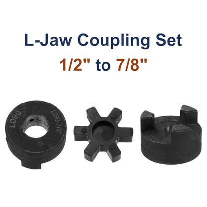 uxcell 1/2" to 7/8" L090 Flexible 3-Piece L-Jaw Coupling Coupler Set & Buna-N NBR Rubber Spider for Log Splitter Hybrid Equipment - size: 1/2" to 7/8", style: L090