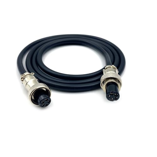 3.28 ft GX12 5 Pin Double Female Cable, GX12 5Pins Double Female Head Aviation Cordset Electrical Connector Panel Mount Circular Metal Adapter Cordset for Ships 5A 125V 22AWG (1meter) - size: GX12 5Pin