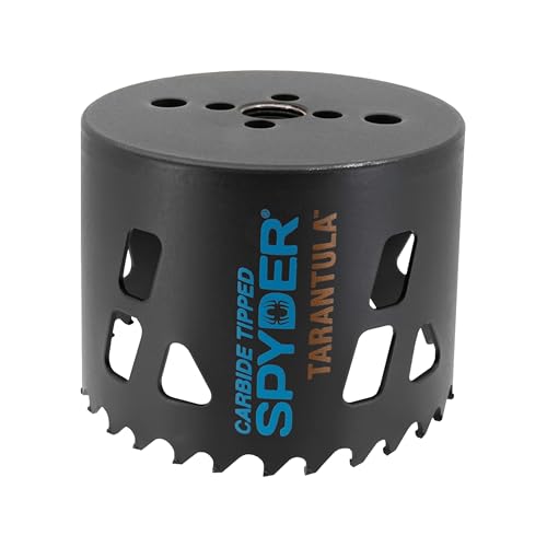 Spyder 3-1/2-inch Tarantula Carbide Tipped Hole Saw for Metal and Wood, Compatible with Rapid Core Eject Arbor System - size: 3-1/2 inch
