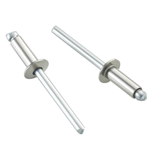 280pcs 1/8" x 1/4",Stainless Blind Rivets,Pop Rivets,304 Stainless Steel Grip and Steel Mandrel, 3.2 x 6mm - color: Stainless Steel, size: 1/8" x 1/4"