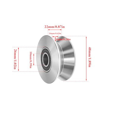 Sliding Gate Wheel Stainless Steel V Groove Wheel Heavy Duty Conveyor Rollers Industrial Caster Ball Bearing Pulley Rolling Gate Hardware Kit for Garage Door Machinery - size: 4pc 2inV