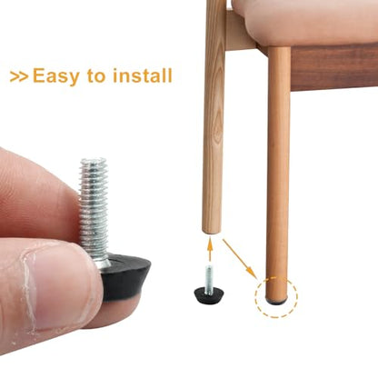 8 Pcs Furniture Levelers M6 x 20mm, Black Adjuster - size: M6 x 20mm
