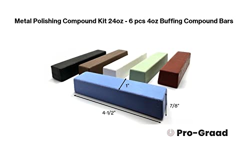 Metal Polishing Compound Kit 24oz - 6 pc Buffing Compound Bars