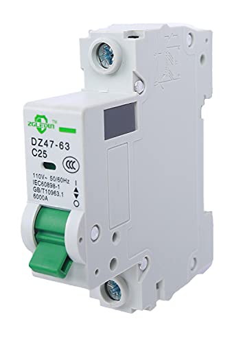 AC Miniature Circuit Breaker, 1 Pole 50 Amp, 120/240VAC, 6kA Din Rail Mount Breaker with Thermal Magnetic Trip, DZ47-63 C50 1P, AC Solar MCB - color: 1 Pole, size: 50 A