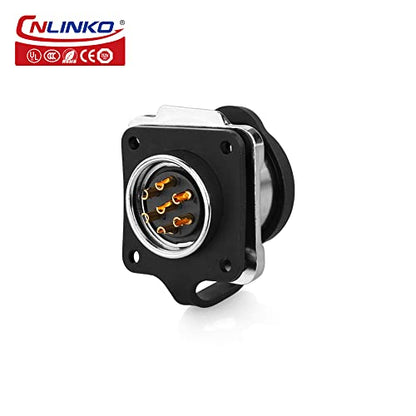 CNLINKO Socket Plug Waterproof M16 7PIN Connector, Male Female 5A DC AC Connector, Signal Adapter for Lighting Outdoor LED Panel(7 PIN) - size: 7-Pin, style: Four-Hole Socket Set
