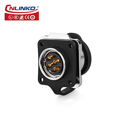 CNLINKO Socket Plug Waterproof M16 7PIN Connector, Male Female 5A DC AC Connector, Signal Adapter for Lighting Outdoor LED Panel(7 PIN) - size: 7-Pin, style: Four-Hole Socket Set