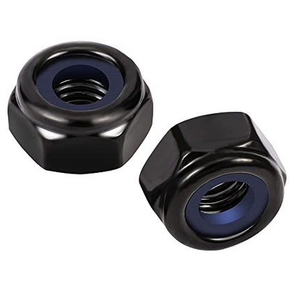 3/8-16 Nylon Insert Hex Lock Nuts Locknuts, 304 Stainless Steel 18-8, Black Oxide, 25 PCS - color: Black, size: 3/8-16