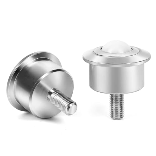 Roller Ball Transfer Bearing Casters - 1 Inch Diameter, M12 Ball Transfer Unit for Transmission,Stud Mounted, Thread Stem, Nylon & Carbon Steel, 550 Lbs Total Load Capacity,Set of 4 - size: D25